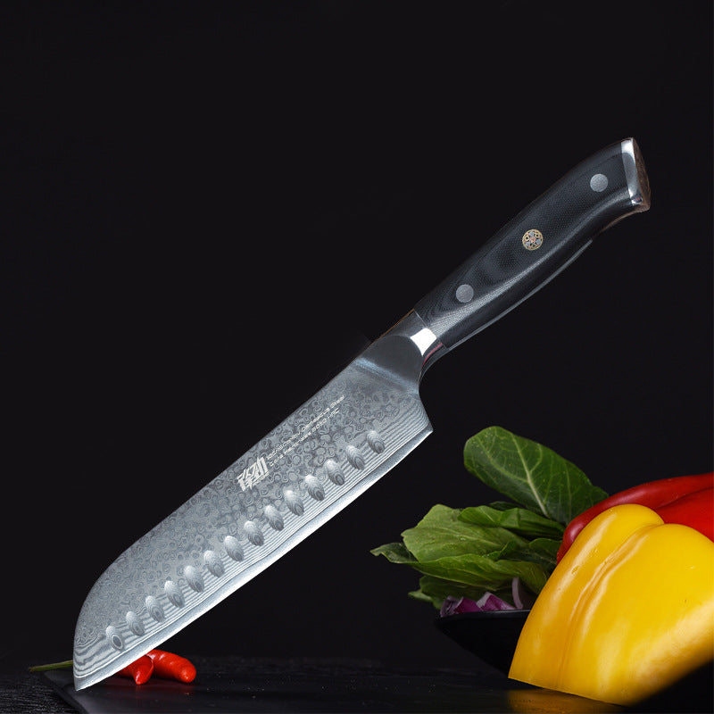 Couteau Santoku Damas — Manche G10