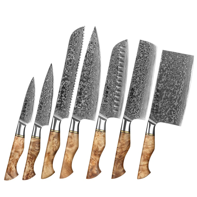 Set de Couteaux Damas Prestige — Collection Complète