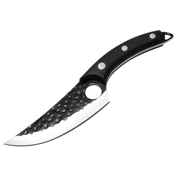 Couteau de Boucher Forgé — Lame Martelée