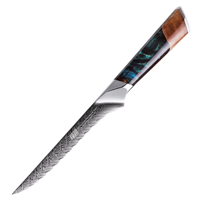 Couteau à Désosser Damas — Manche Résine
