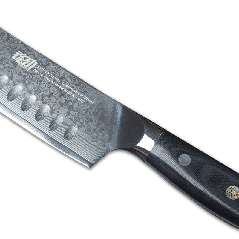 Couteau Santoku Damas — Manche G10