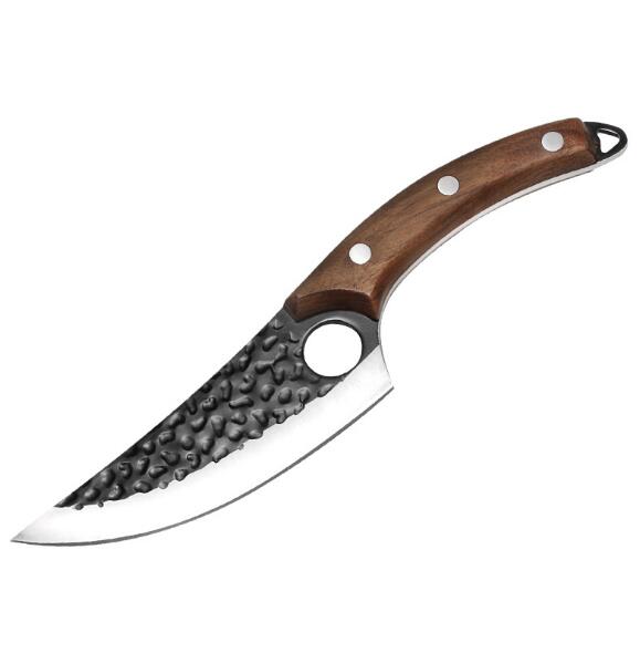 Couteau de Boucher Forgé — Lame Martelée