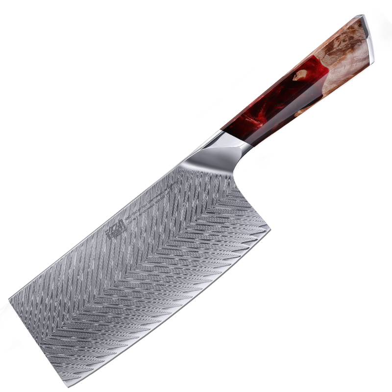 Couteau de Chef Damas — Manche Résine et Bois
