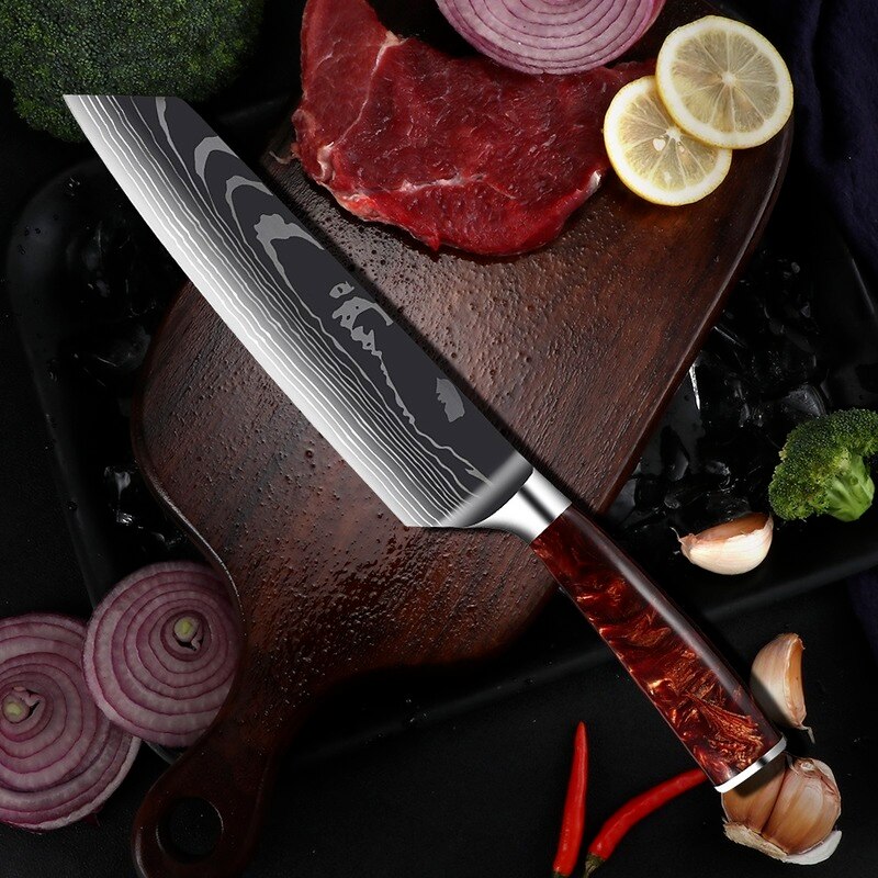 Set de Couteaux de Cuisine — Acier Inoxydable Carbone