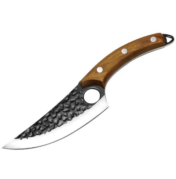 Couteau de Boucher Forgé — Lame Martelée
