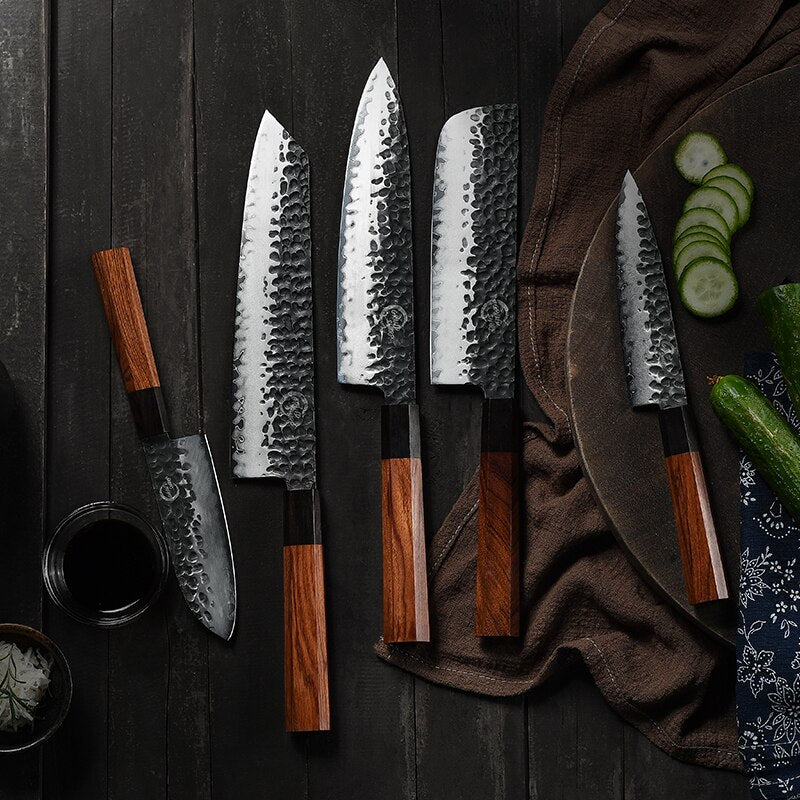 Set de Couteaux de Chef AUS-10 — Manche Bois d'Afrique