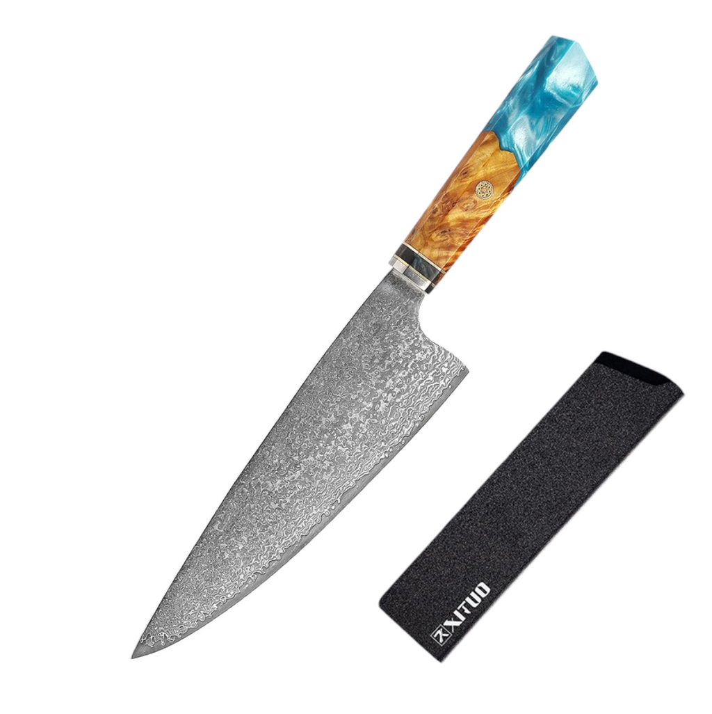 Couteau de Chef Damas VG10 — Manche Bois