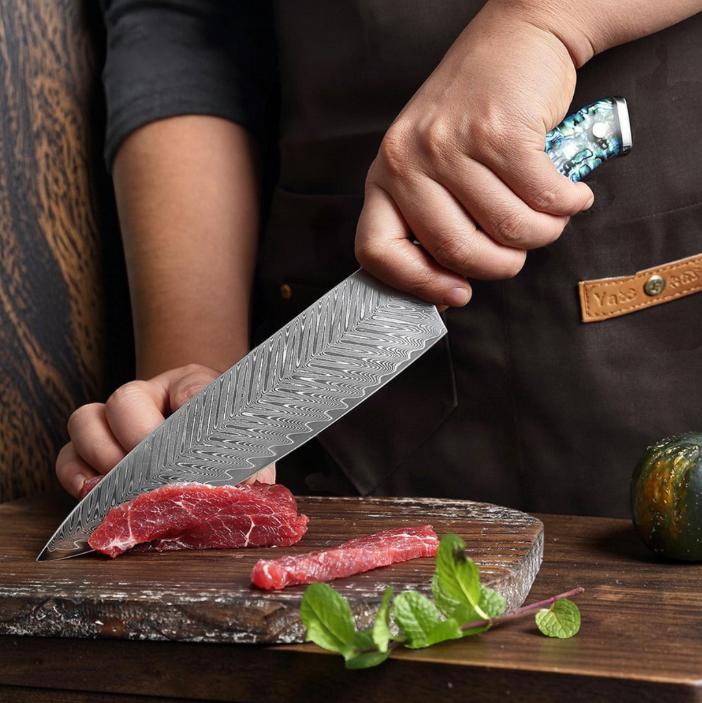 Couteau de Chef Damas — Manche Nacre