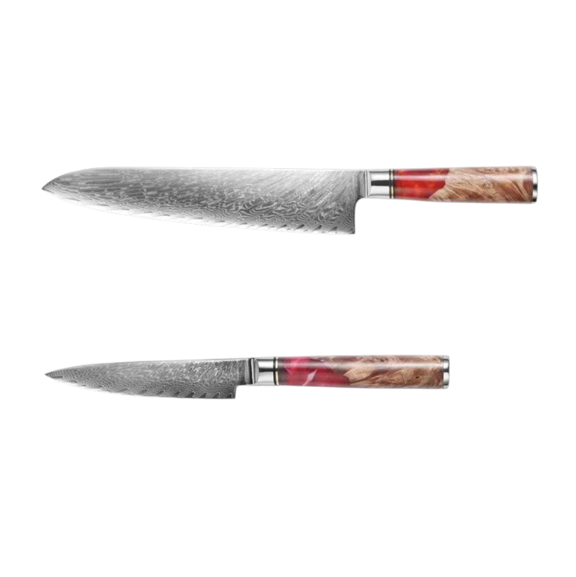 Set de Couteaux VG10 — Manche Résine Rouge