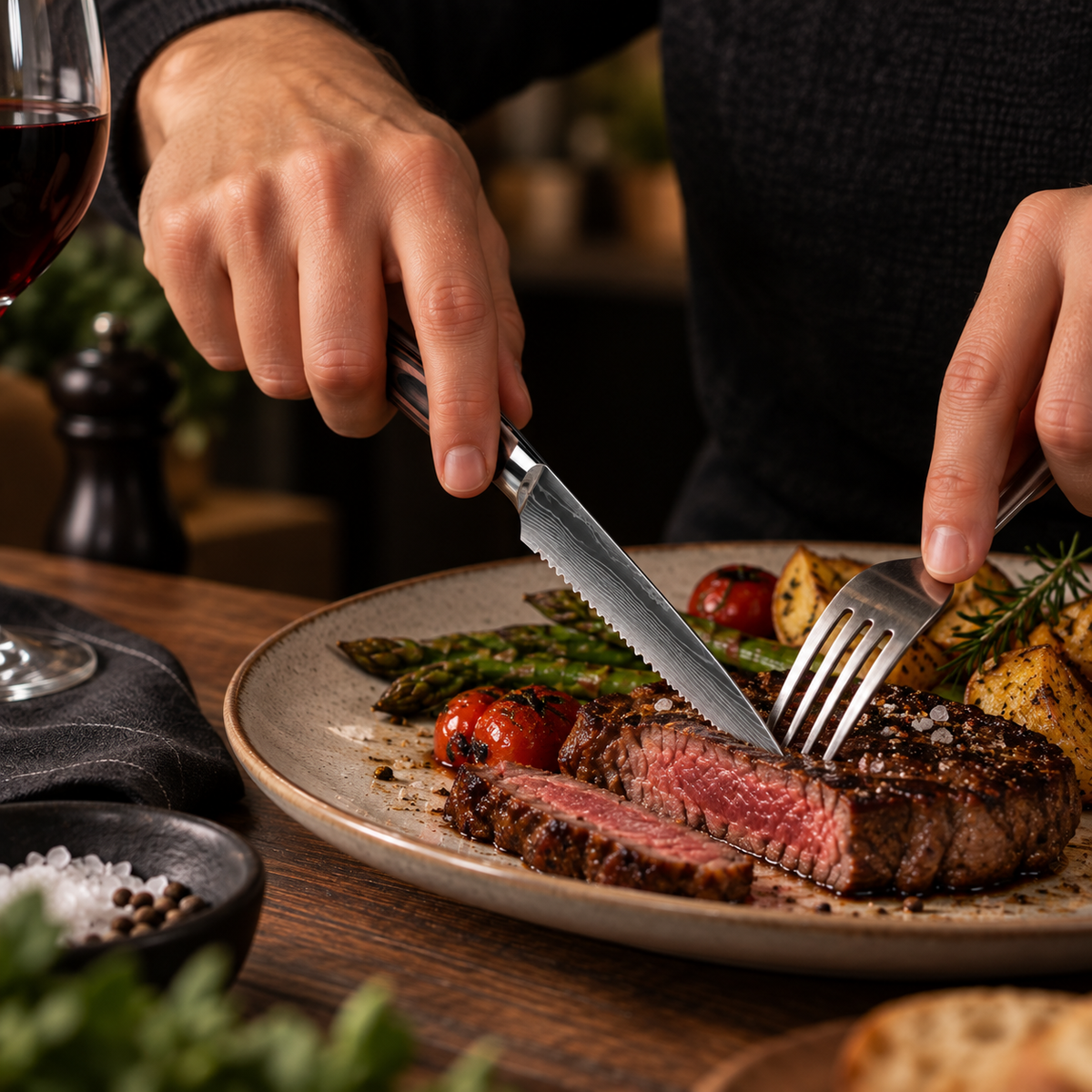 Set de Couteaux à Steak — Lame Dentelée