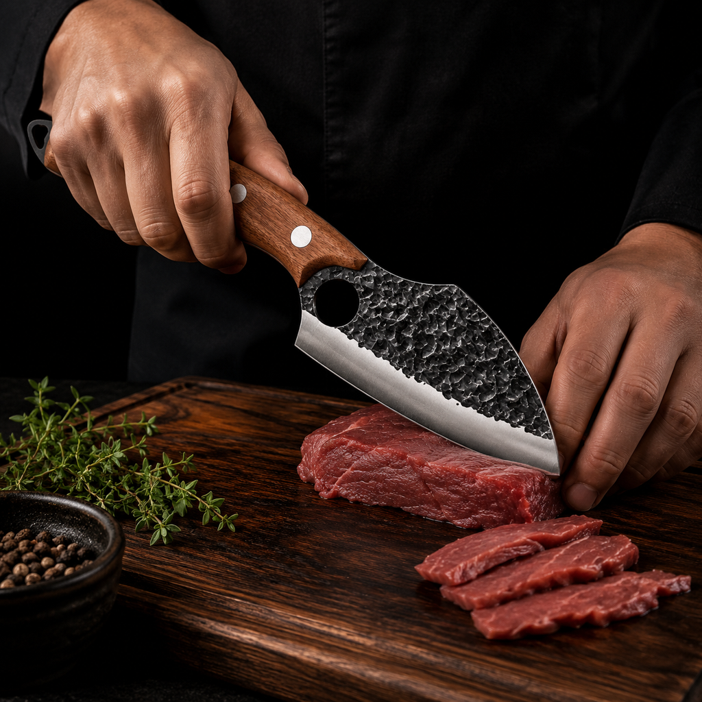 Couteau de Cuisine Portable — Acier Inoxydable Carbone