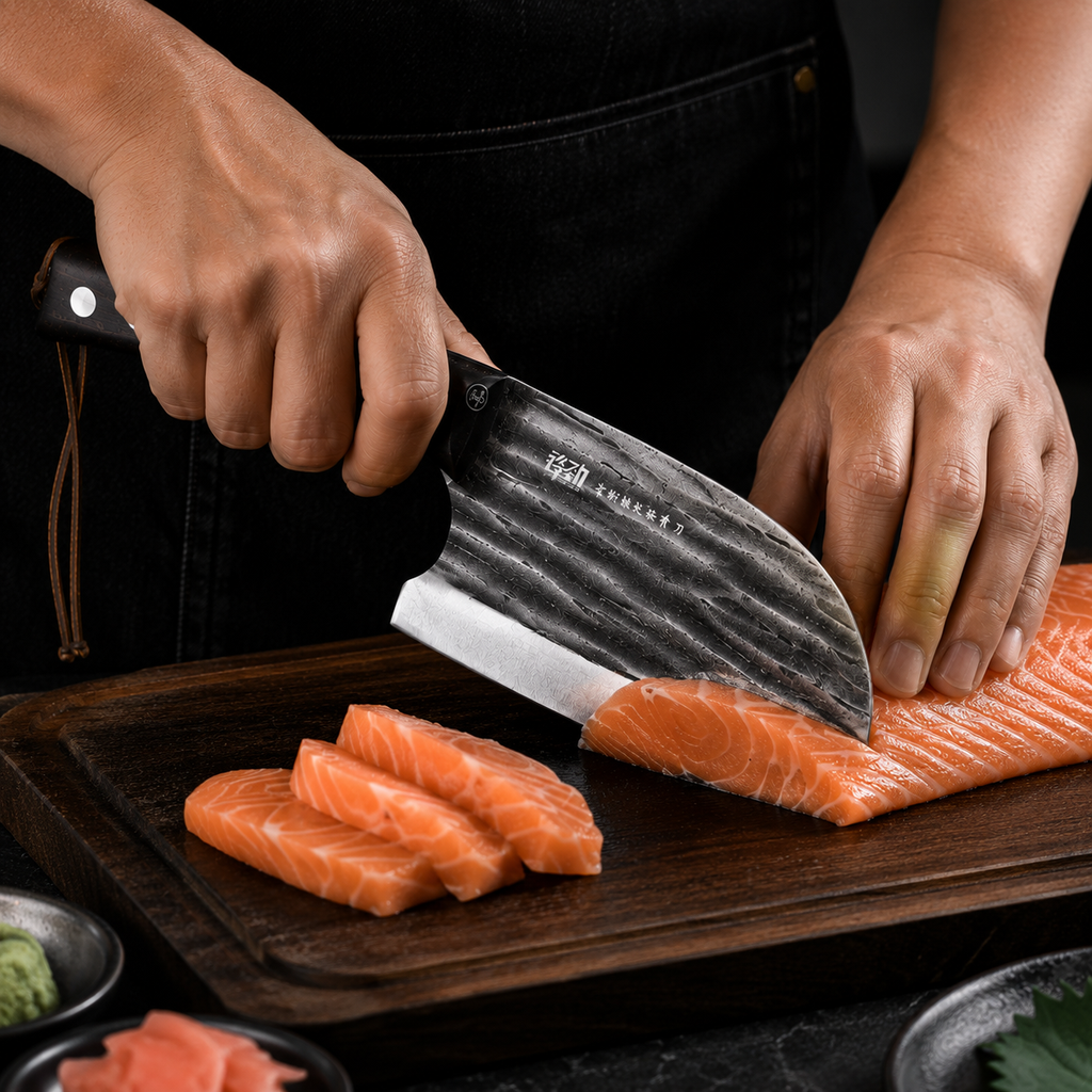 Couperet de Cuisine Forgé — Manche Bois
