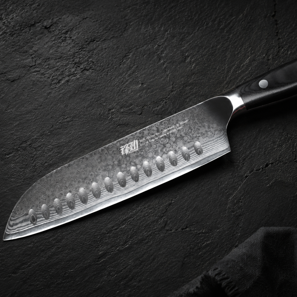 Couteau Santoku Damas — Manche G10