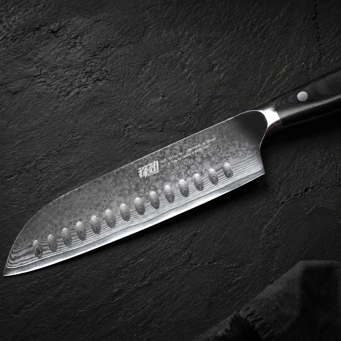 Couteau Santoku Damas — Manche G10