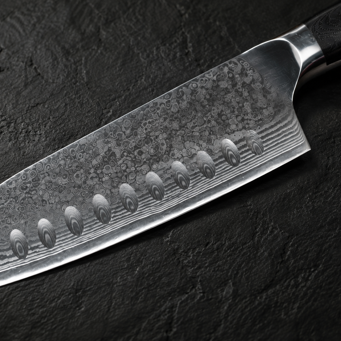 Couteau Santoku Damas — Manche G10