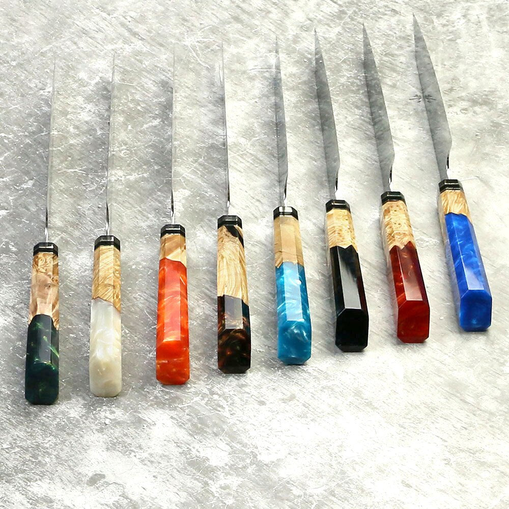 Couteau Kiritsuke Damas 67 Couches — Manche Bois Stabilisé