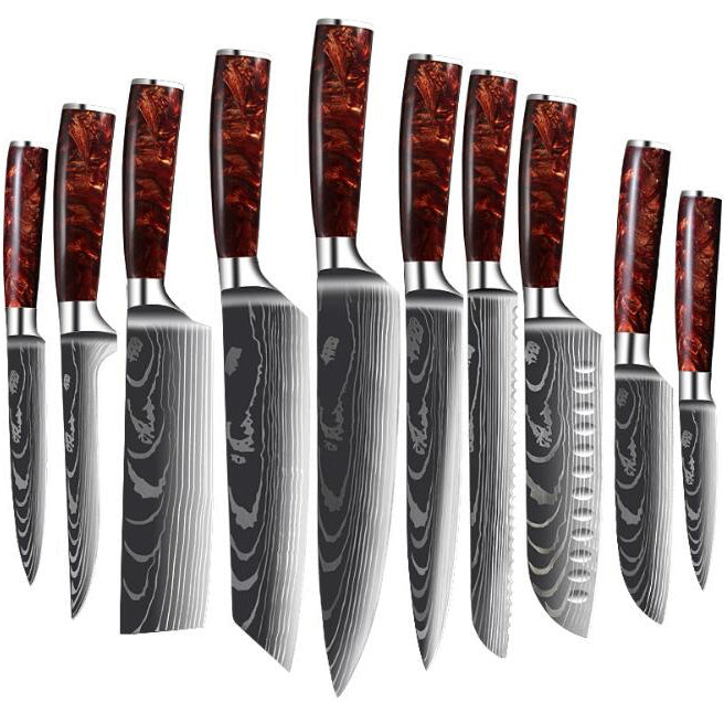 Set de Couteaux de Cuisine — Acier Inoxydable Carbone