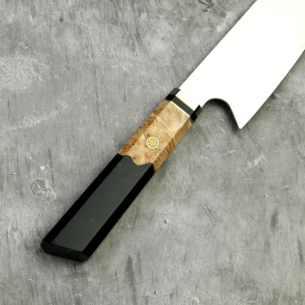 Couteau Kiritsuke Damas 67 Couches — Manche Bois Stabilisé