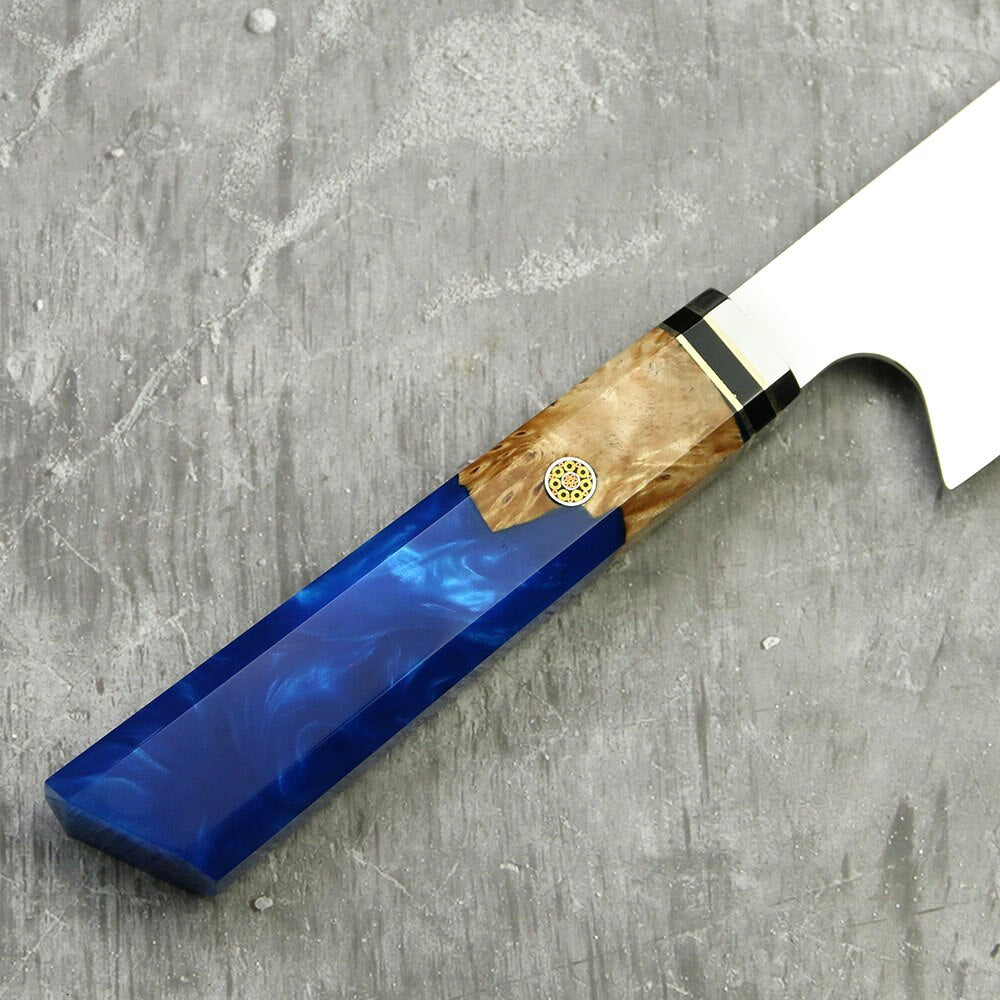 Couteau Kiritsuke Damas 67 Couches — Manche Bois Stabilisé